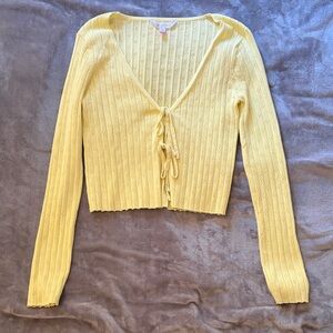 No Boundaries Yellow Tie-Front Cardigan